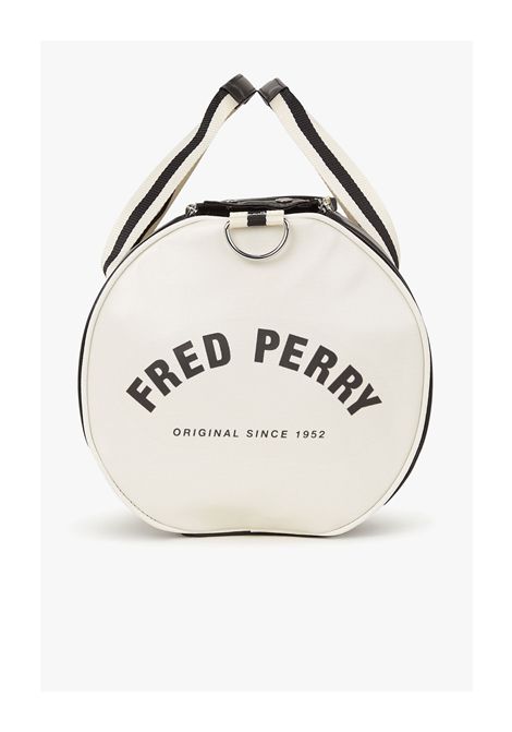 Borsone Fred Perry Classic Barrel Bag Nero Ecru Unisex FRED PERRY | Borse | L7255-D57
